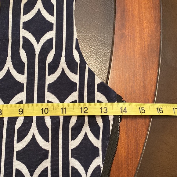 DVF dark navy and white geometric side zip bodycon dress size xs - Picture 7 of 8